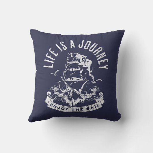 人生は旅楽しむだ クッション (裏面)