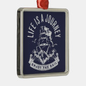 人生は旅楽しむだ メタルオーナメント (右)
