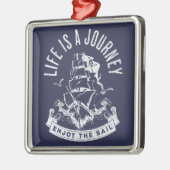 人生は旅楽しむだ メタルオーナメント (左)