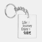 「人生は旅楽しむの旅」 キーホルダー (正面左)