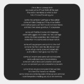 人生は暴走する列車のようなものだ スクエアシール (正面)