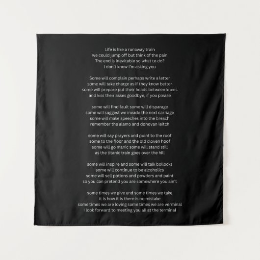 人生は暴走する列車のようなものだ タペストリー (正面)