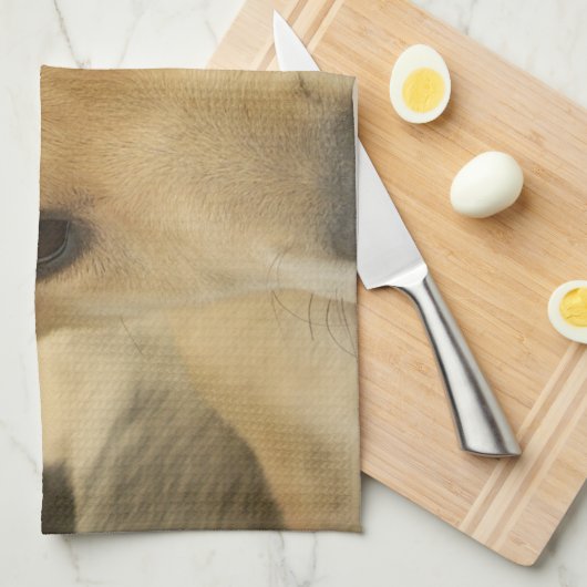 「人生は最も厳しい学校」ドッグアートプリント キッチンタオル (四つ折り)