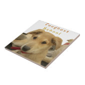 「人生は最も厳しい学校」ドッグアートプリント タイル (側面)