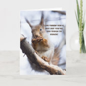 人生は本当に可愛いリスが元気に投げ付けた カード (正面)
