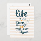 人生は歌のようなものだ勇気付けられる成功人生のヒント ポストカード (正面/裏面)