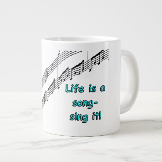 人生は歌のマグカップ ジャンボコーヒーマグカップ (正面右)