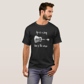 人生は歌の愛は音楽ギタリストのギター Tシャツ (正面フル)