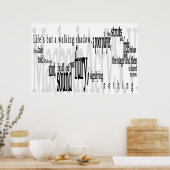 「人生は歩く影」シェークスピア引用文 ポスター (キッチン)