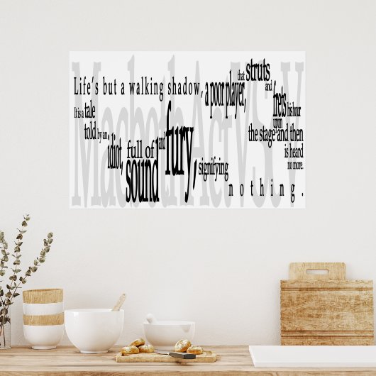 「人生は歩く影」シェークスピア引用文 ポスター (キッチン)
