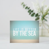 人生は海のビーチ風景はがき ポストカード (スタンド正面)