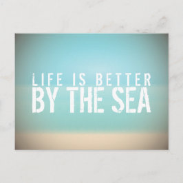 人生は海のビーチ風景はがき ポストカード