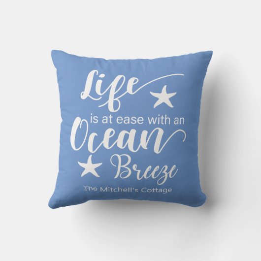 人生は海風で安らいだ – 航海の Thr クッション (裏面)