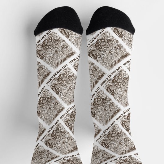 人生は混乱のワンダーランドのガラスのユーモアを見ることができる ソックス (上部)