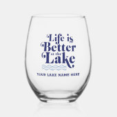 人生は湖の湖の名前でカスタムより良い ステムなしワイングラス (正面)