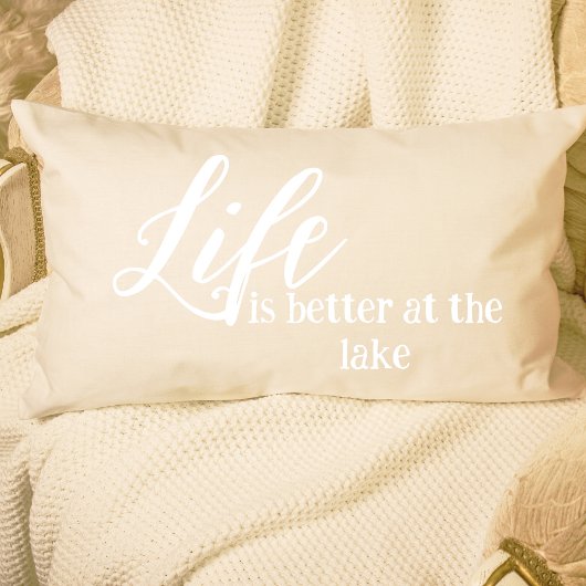 人生は湖ベージュホワイトバケーションでより良い アクセントクッション