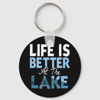 人生は湖Tシャツ魚釣りボートで良い キーホルダー