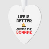 人生は焚火よのまわりにり良い オーナメント (正面)