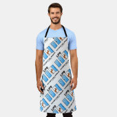 人生は物質的なホール問題である3ドアのユーモア エプロン (着用した状態)