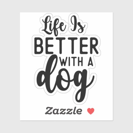 人生は犬と良い、おもしろい犬恋人のギフト シール (シート)