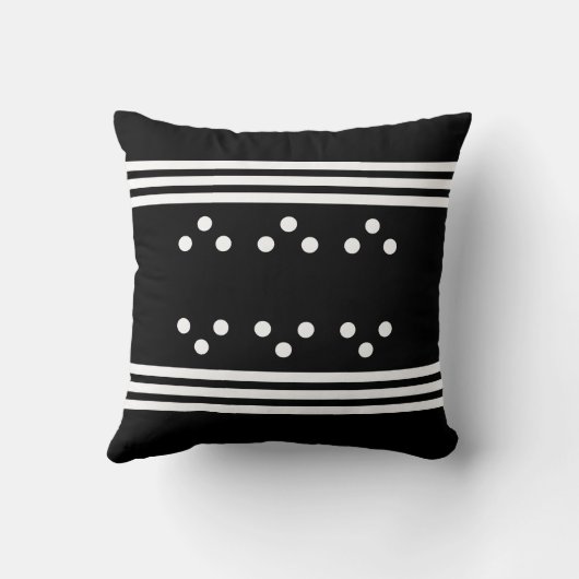 人生は犬を追加する写真名の白黒 クッション (裏面)