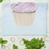 人生は甘いピンクのカップケーキ キッチンタオル (折り畳み)