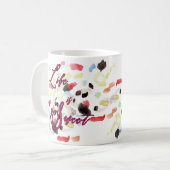 人生は甘いモダン抽象芸術カラフルマグカップ コーヒーマグカップ (正面左)