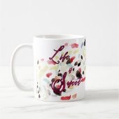 人生は甘いモダン抽象芸術カラフルマグカップ コーヒーマグカップ (左)