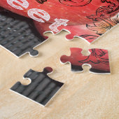 人生は甘い：アップルとフローラモチーフデザイン ジグソーパズル (側面)