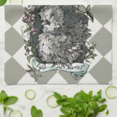 人生は甘い（シルキーヘン&スイートピーズ）チェック キッチンタオル (折り畳み)