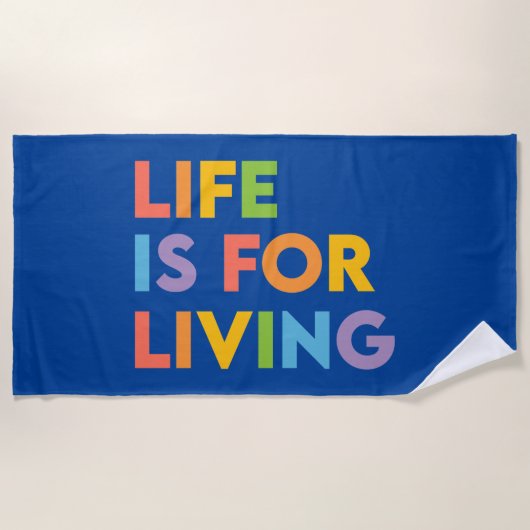 人生は生きるためだ ビーチタオル (正面)