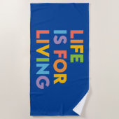 人生は生きるためだ ビーチタオル (正面)