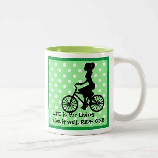 人生は生きるために生きる ツートーンマグカップ (右)