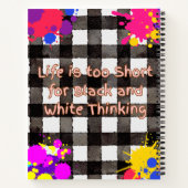 人生は白黒には短考え過ぎ ノートブック (裏面)