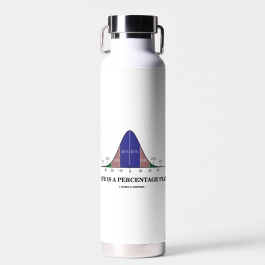 人生は百分率の統計の遊ギークのユーモア ウォーターボトル (正面)