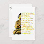 人生は皮肉で、幸せを知るのは悲しみだ  サンキューカード (正面/裏面)