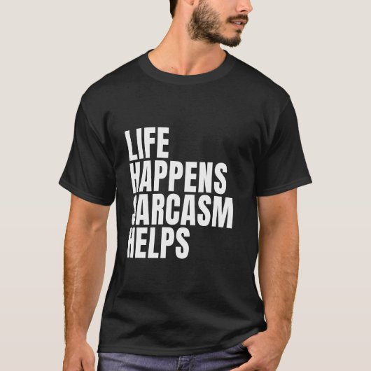 人生は皮肉救済なおもしろいことわざ Tシャツ (正面)