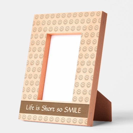 人生は短いのでスマイル レーザー彫刻フレーム (左)