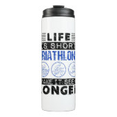 人生は短いトライアスロンで長く見えるおもしろい タンブラー (正面)