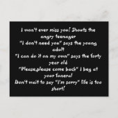 人生は短いポストカード ポストカード (正面)