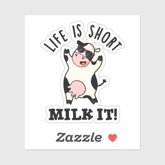 人生は短いミルクおもしろいだ シール (シート)