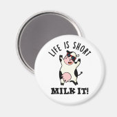人生は短いミルクおもしろいだ マグネット (正面/裏面)