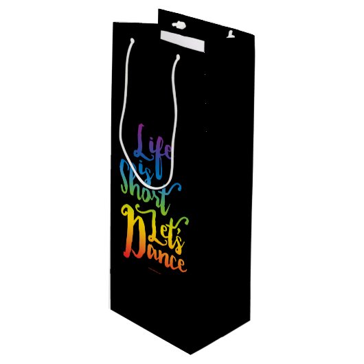 人生は短いレッツダンスワイン抱き枕 ワインギフトバッグ (正面アングル)