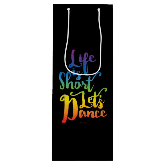 人生は短いレッツダンスワイン抱き枕 ワインギフトバッグ (正面)