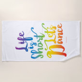 人生は短いレッツダンス ビーチタオル (正面)