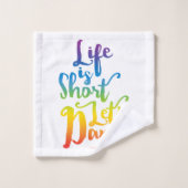 人生は短いレッツ·ダンスだ バスタオルセット (ウォッシュタオル)