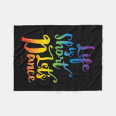 人生は短いレッツ·ダンスだ フリースブランケット (正面(横))