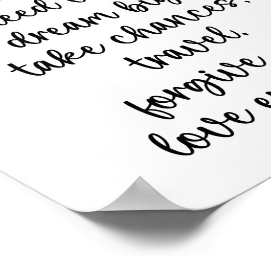 人生は短い感動的引用文 ポスター (角)