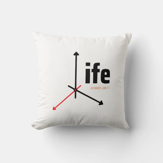 人生は短い方だ クッション (正面)