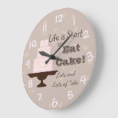 人生は短い食べとても ラージ壁時計 (傾斜)